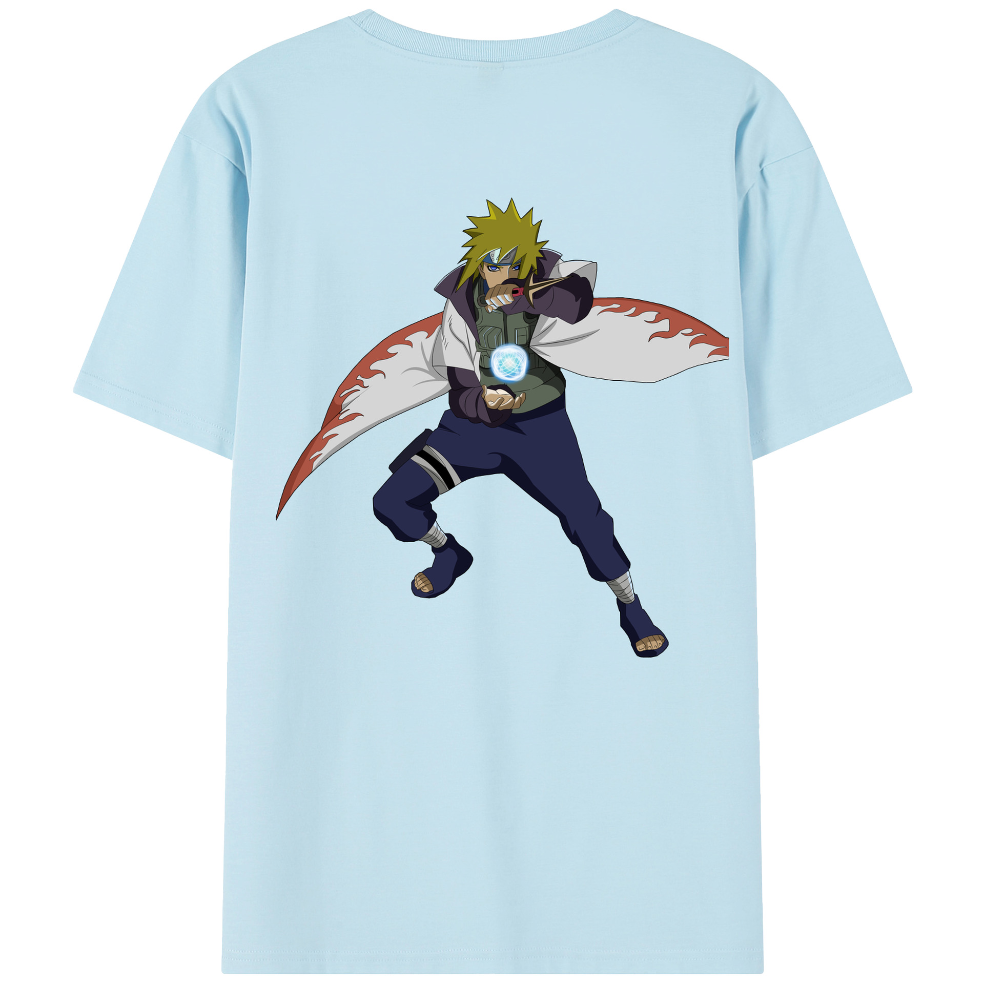 （画像用） NARUTO -ナルト- 波風 ミナト Namikaze Minato 綿100％半袖Tシャツ（背面プリント）